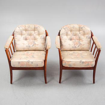 Armchairs, a pair, "Andorra," Bröderna Andersson, Ekenässjön AB, latter half of the 20th century.