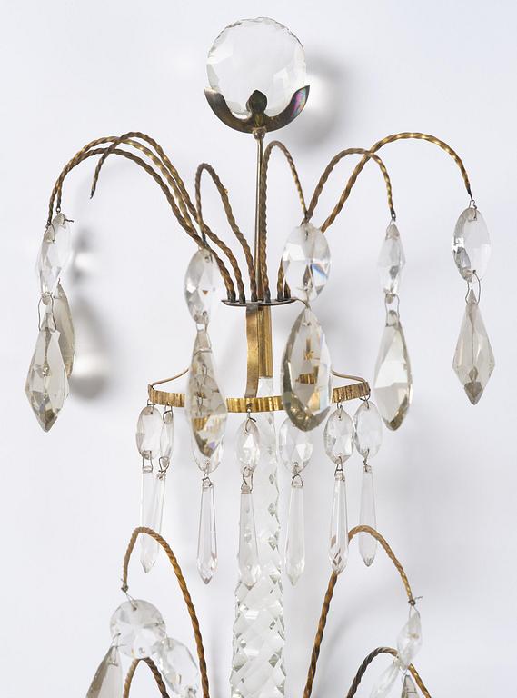 Vägglystrar, ett par, för två ljus, 1800-tal, Louis XVI-stil.