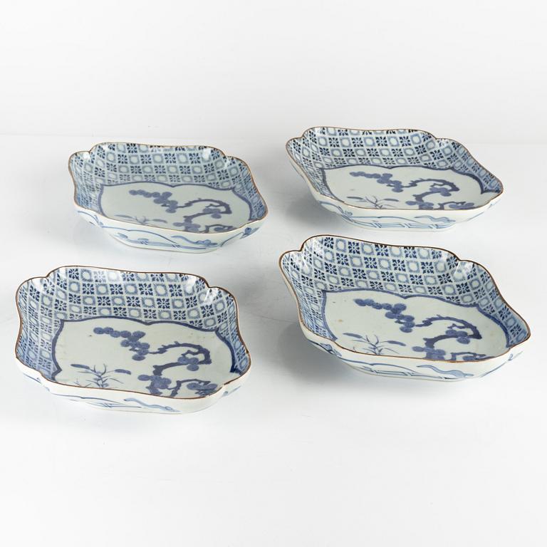 A set of four Japanese dishes, Meiji (1868-1912).