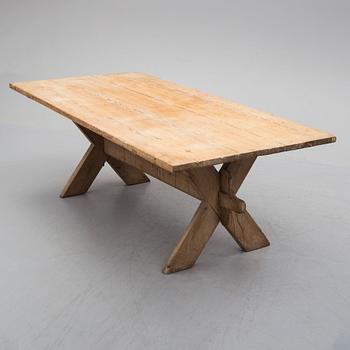 A pine table from Alfta, Häsingland, 19th Century.