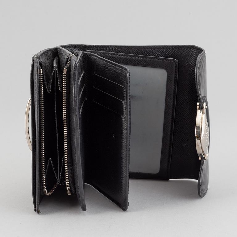 Louis Vuitton, a patent epi wallet.