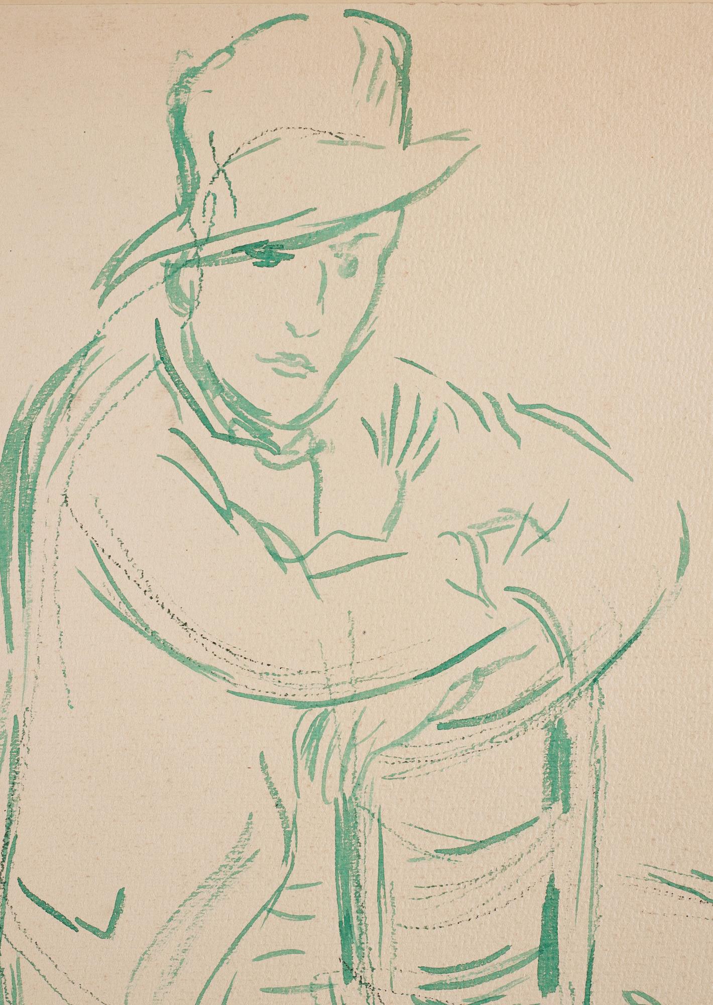 Isaac Grünewald, Man seated.