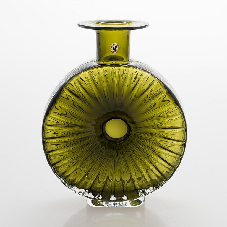 Helena Tynell, flaska/vas, glas, "Aurinkopullo" (Solflaskan), Riihimäen Lasi, 1960/70-tal.