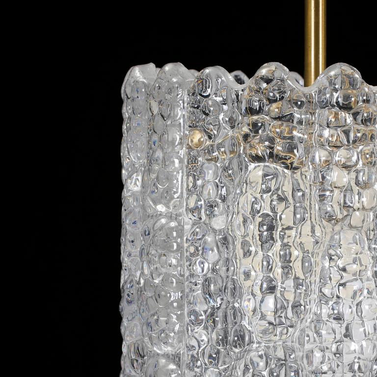 TAKLAMPA, glas och mässing, Carl Fagerlund, Orrefors.