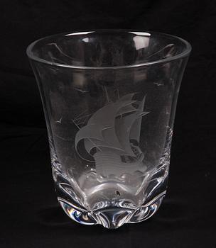 VAS, glas, Vicke Lindstrand, Orrefors. Sign o numr 1404.