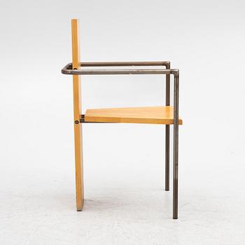 Jonas Bohlin. Armchair, wood and steel tubing, "Concrete", Källemo, Värnamo.