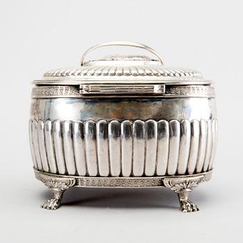 A Swedish 19th century silver sugerbowl mark of G Folcker Stockholm 1828 weight 732 gr.