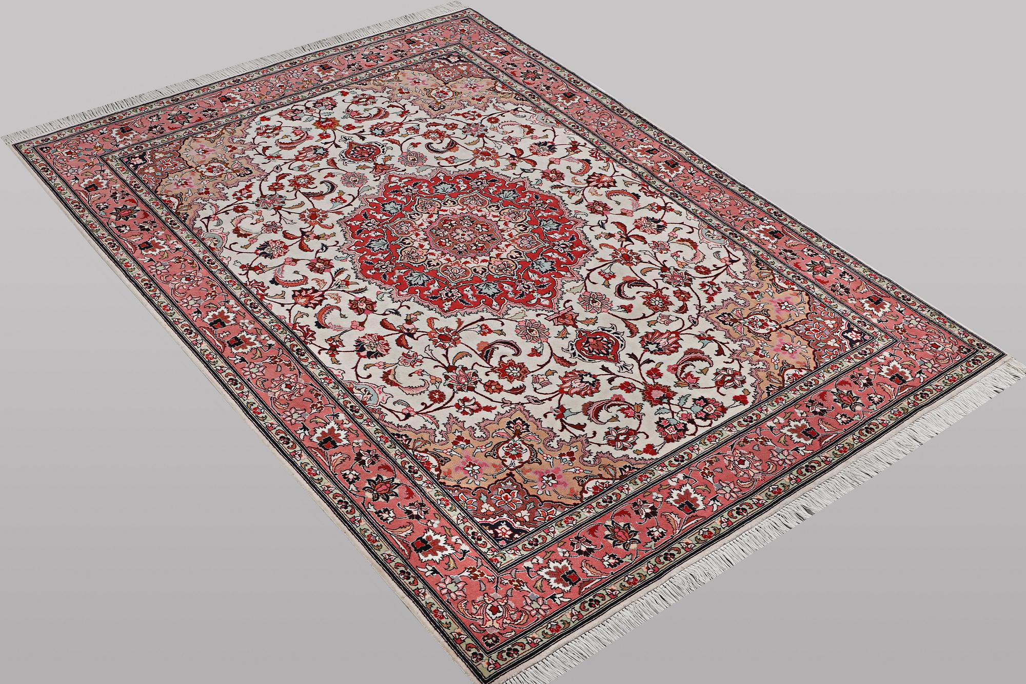 A rug, Tabriz, part silk, 50 Raj, ca 210 x 158 cm.