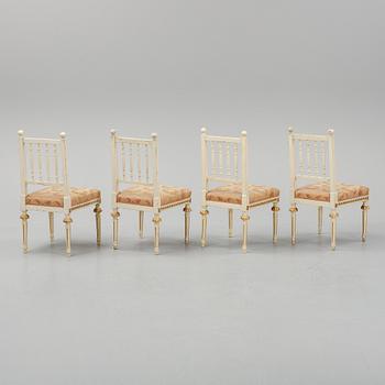 Stolar, 4 st, gustaviansk stil, 1800-talets andra hälft.