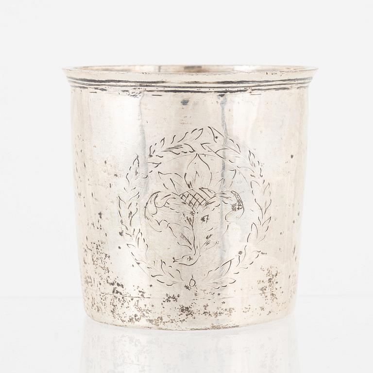 An 18th Century Silver Beaker.