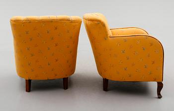 FÅTÖLJER, 1 par, 1900-talets första hälft.