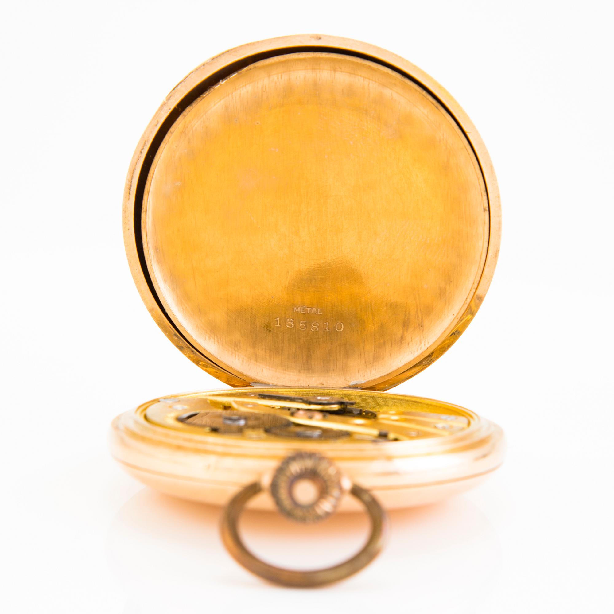 A 14K gold pocket watch, 50 mm.