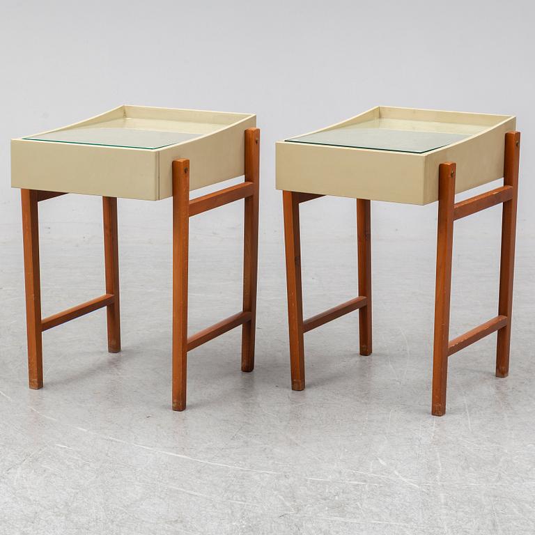 A pair of bedside tables, Nordiska Kompaniet, seconbd half of the 20th Century.