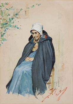 589. Jenny Nyström, Seated old woman.
