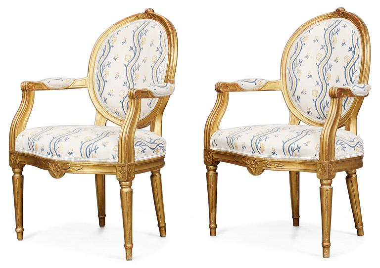 A pair of Gustavian armchairs.