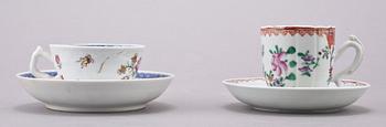 PARTI PORSLIN, 7 delar, Kina samt Japan, 1700/1800-tal.