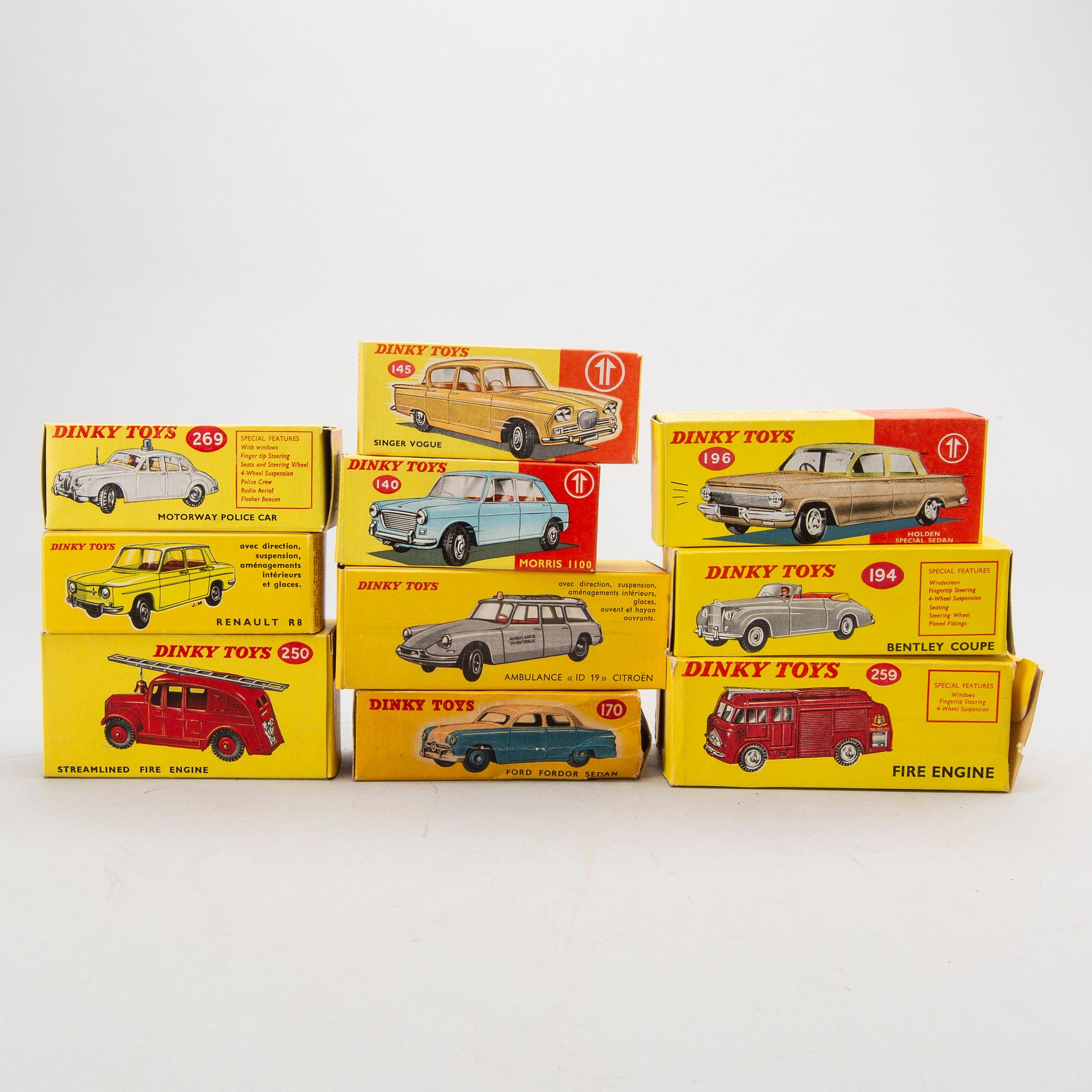 BILAR 10 st Dinky Toys 1950/60-tal.