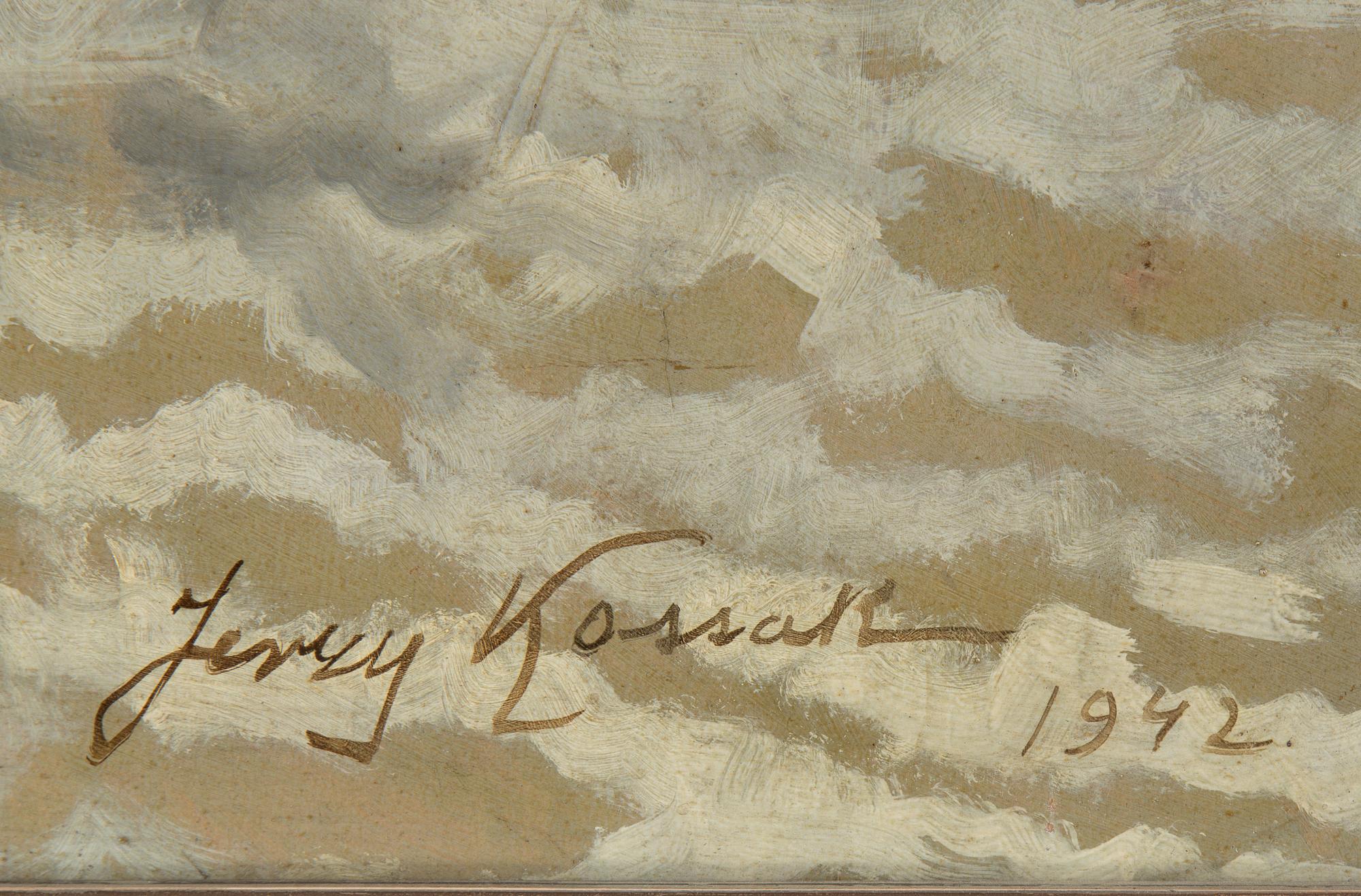 JERZY KOSSAK, olja på pannå, signerad och daterad 1942.