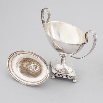 Two Swedish Silver Empire Sugar Bowls, mark of Nils Limnelius,  Stockholm 1811.