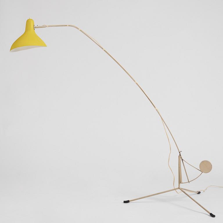 Bernard Schottlander, a lacquered steel floor lamp 'Mantis', made under license by Bergboms, Malmö Sweden 1950s.