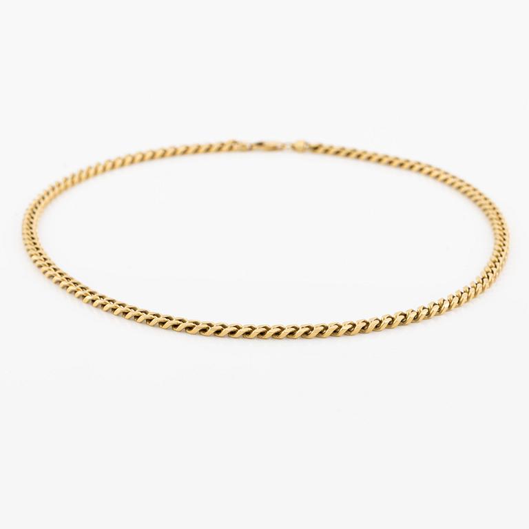 Necklace, 18K gold, curb chain.