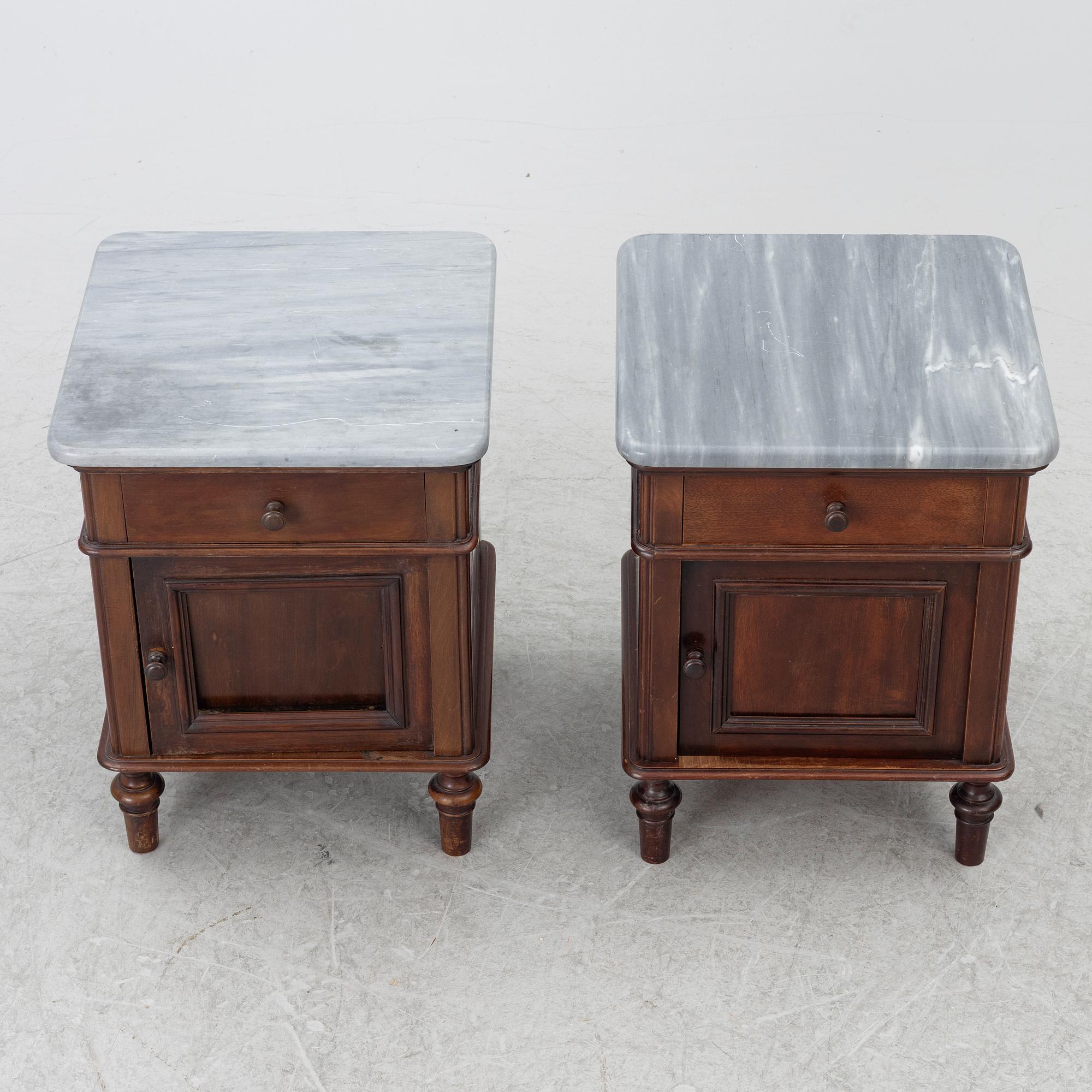 A pair bedside tables, early 20th Century.