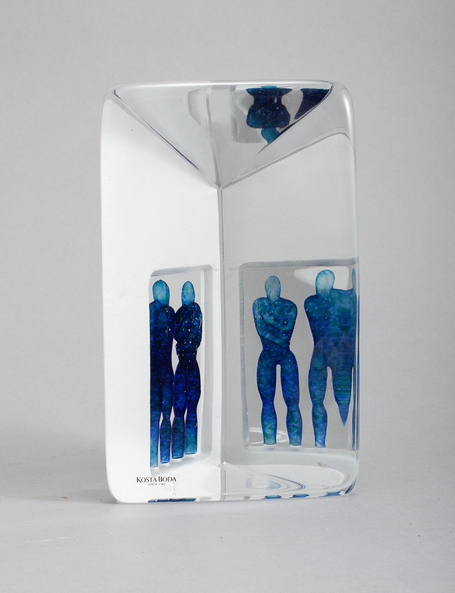 SKULPTUR, glas, Bertil Vallien, Kosta Boda, signerad och numrerad 99519.