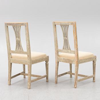 A pair of late Gustavian chairs, Lindome, circa 1800.