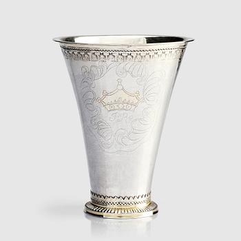 251. A Swedish parcel-gilt silver beaker, mark of Lars Magnus Kallerström, Kalmar 1779.