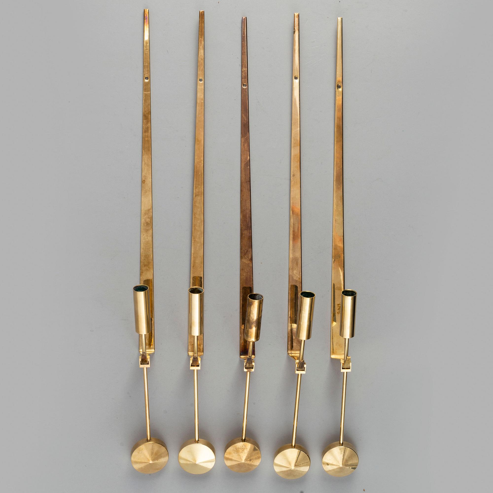 A pair of 'Pendel' wall scones by Pierre Forsell for Skultuna.