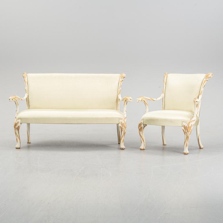 Salongsmöbel, 7 delar, Italien 1900-tal.