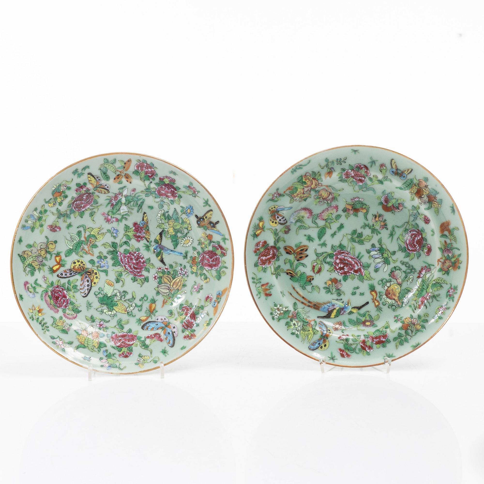 A set of 25 Canton famille rose dishes, 19th century.