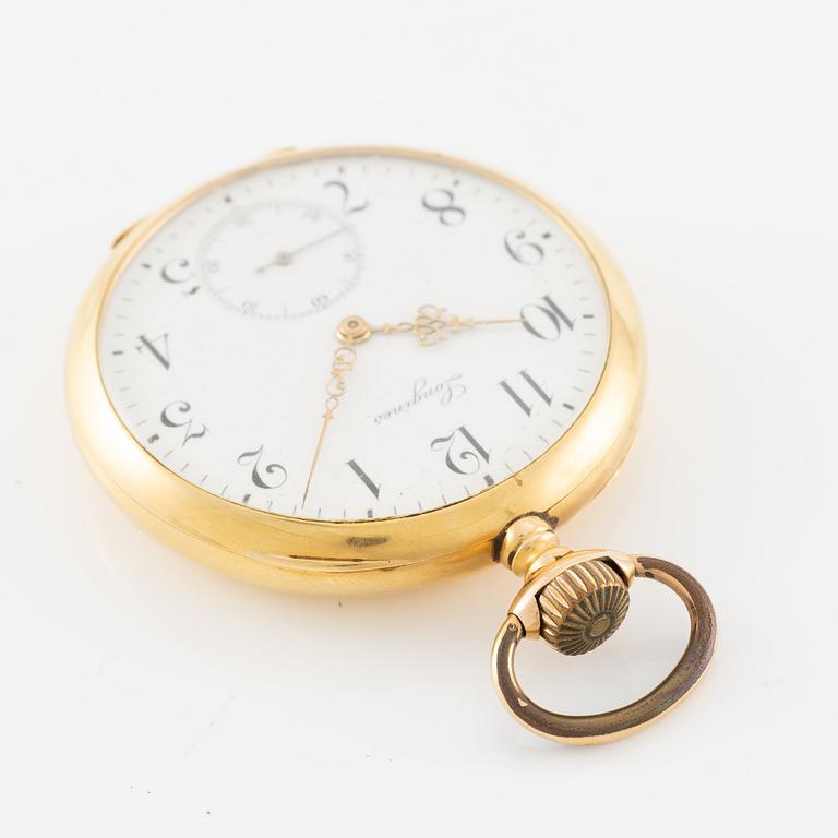 Longines, fickur, 18K guld, 49 mm.