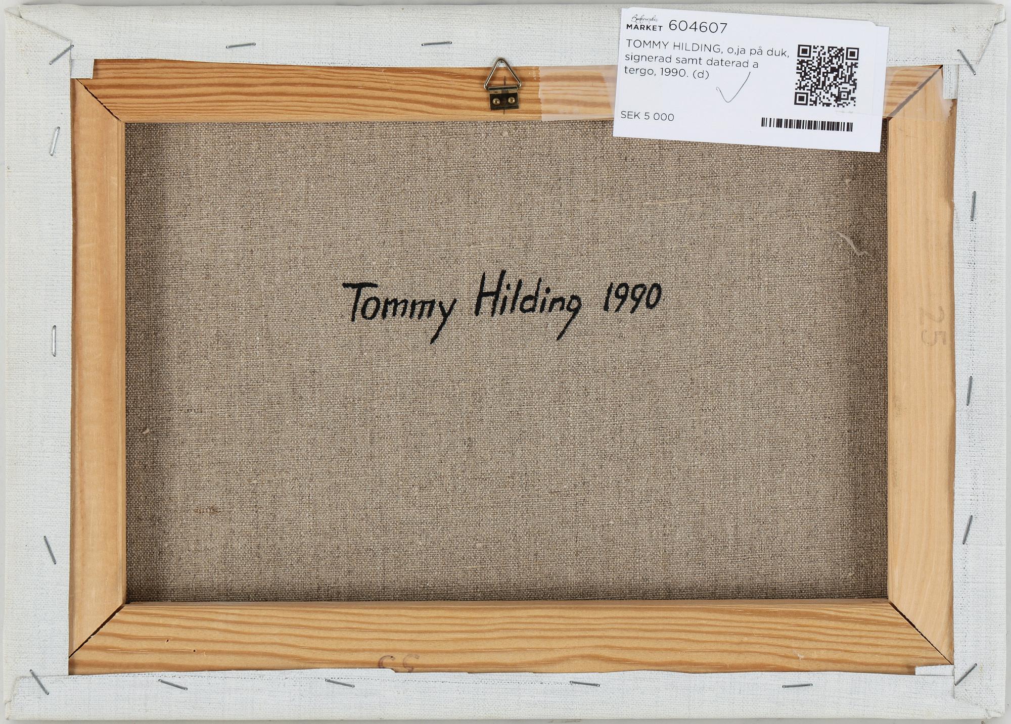 TOMMY HILDING, olja på duk, signerad samt daterad a tergo, 1990.