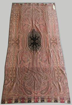 TEXTIL, paisley, sekelskiftet 1900. 315 x 150 cm.