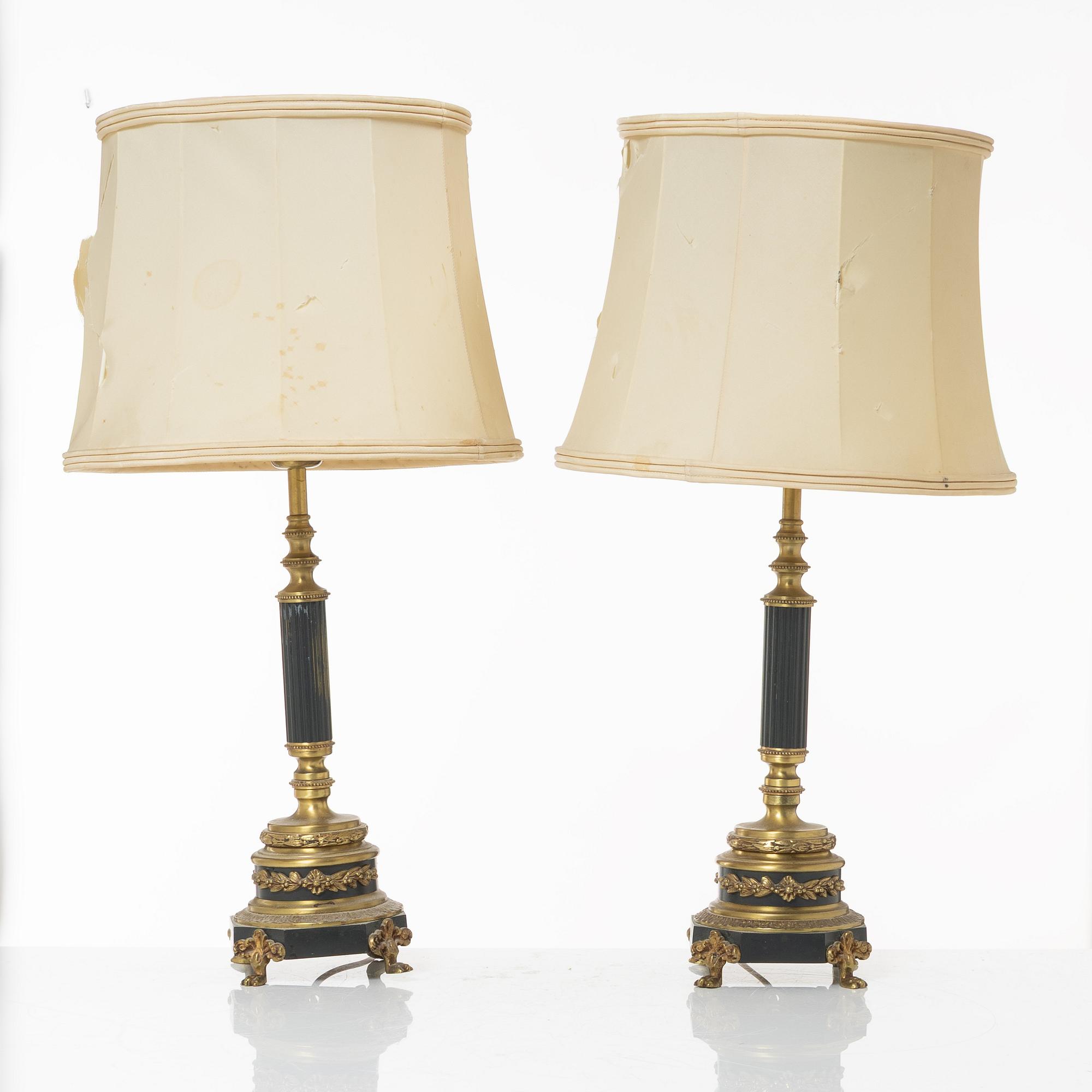 Einar Bäckströms Metallvarufabrik, bordslampor, ett par, modell 5510, Malmö, 1900-talets mitt.