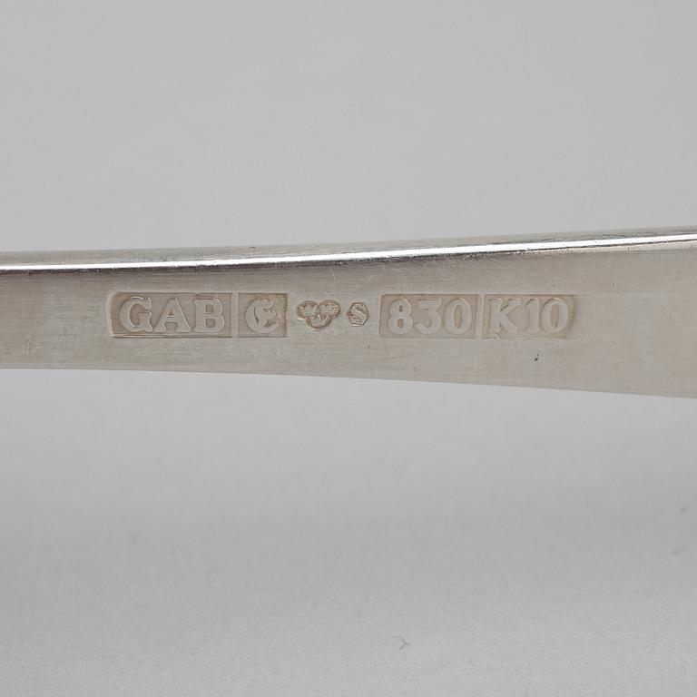 BESTICKSERVISDELAR, 110 delar, silver, Guldsmeds Aktiebolaget,  Stockholm, sent 1900-tal/2000-tal. Totalvikt: ca 4575 gr.