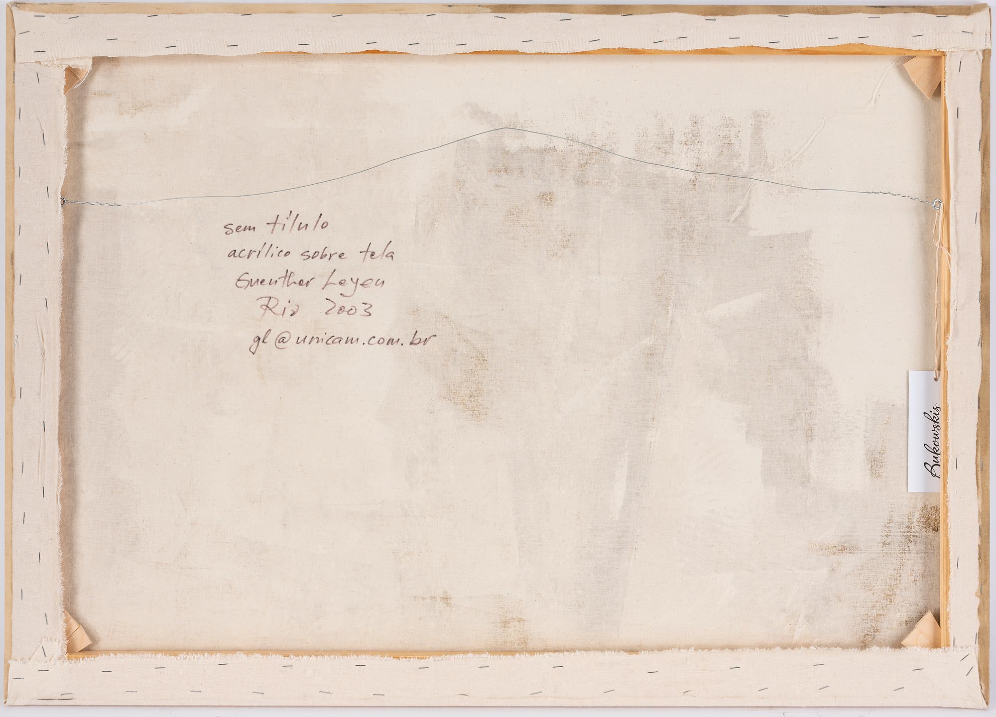 Guenther Leyen, acrylic on canvas, signed and dated 2003 on verso.