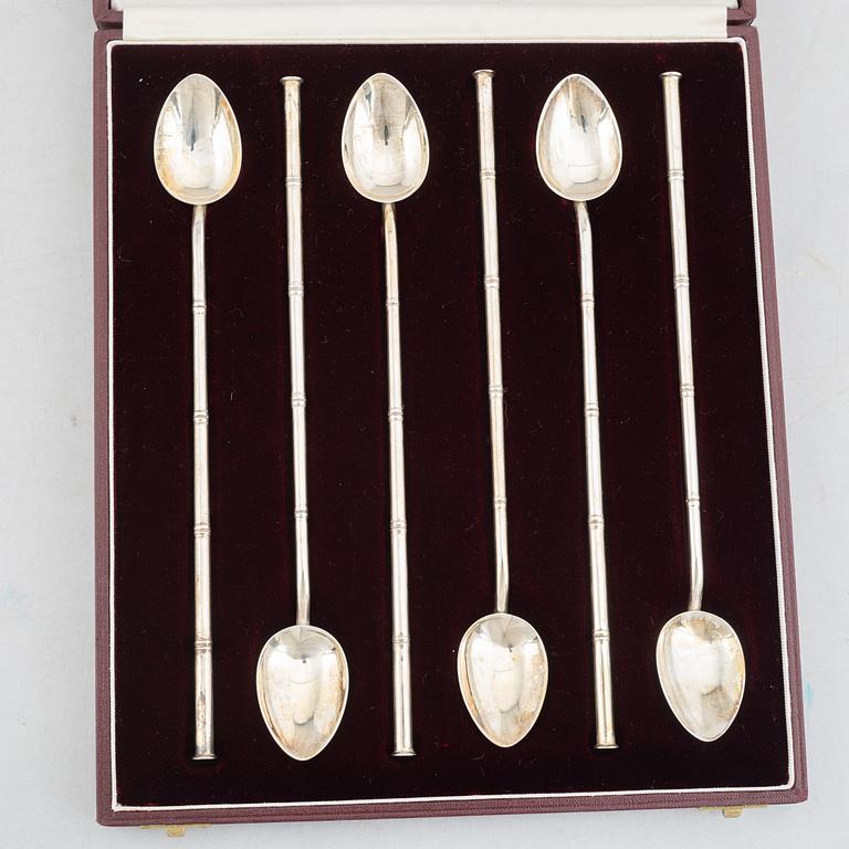 A set of six silver spoons, mark of Asprey & Co Ltd, London 1984-1997.
