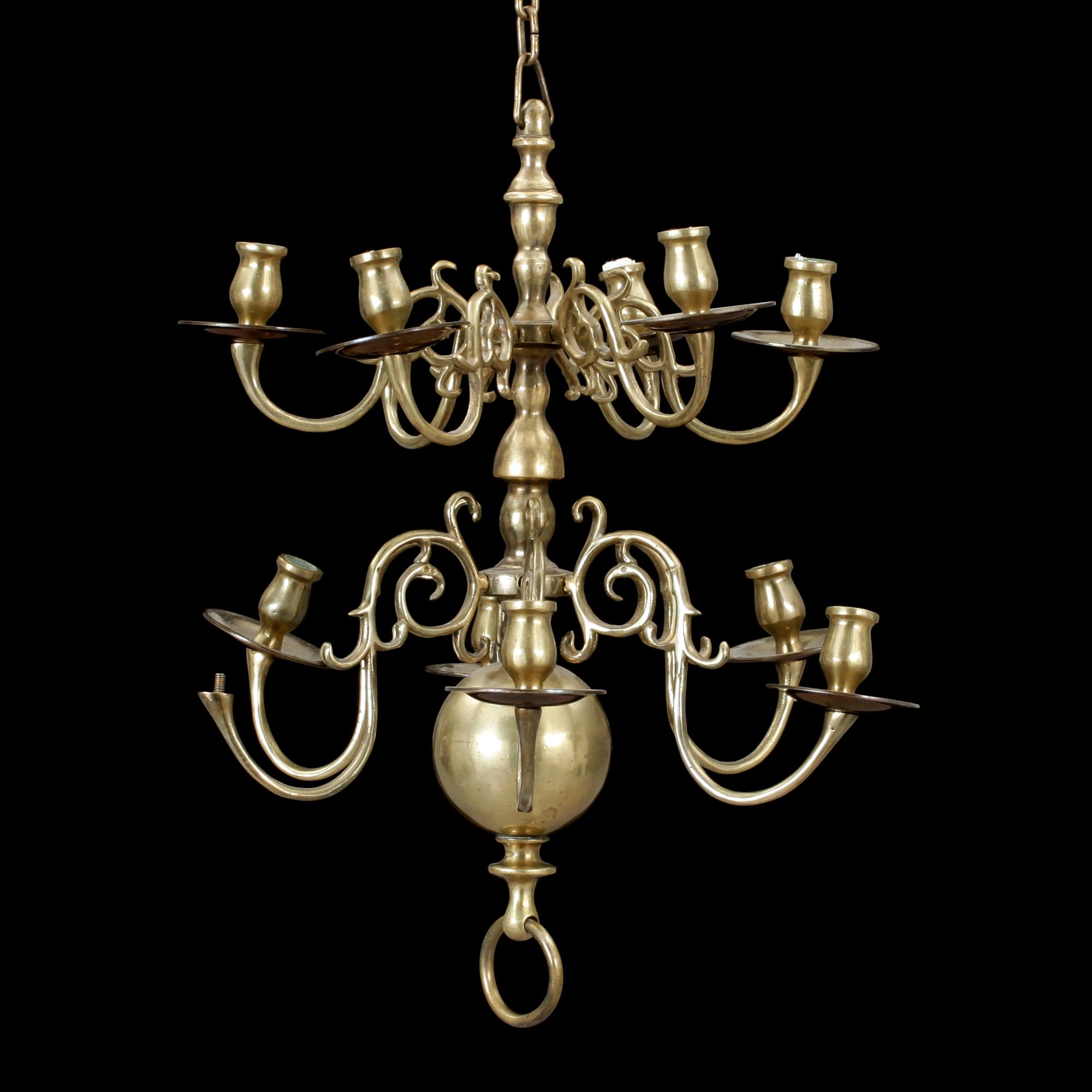 TAKKRONA, mässing, 1800-tal. Höjd ca 52 cm.