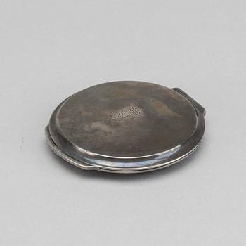 PUDERDOSA MED SPEGEL, silver, George Jensen. Svenska importstämplar.