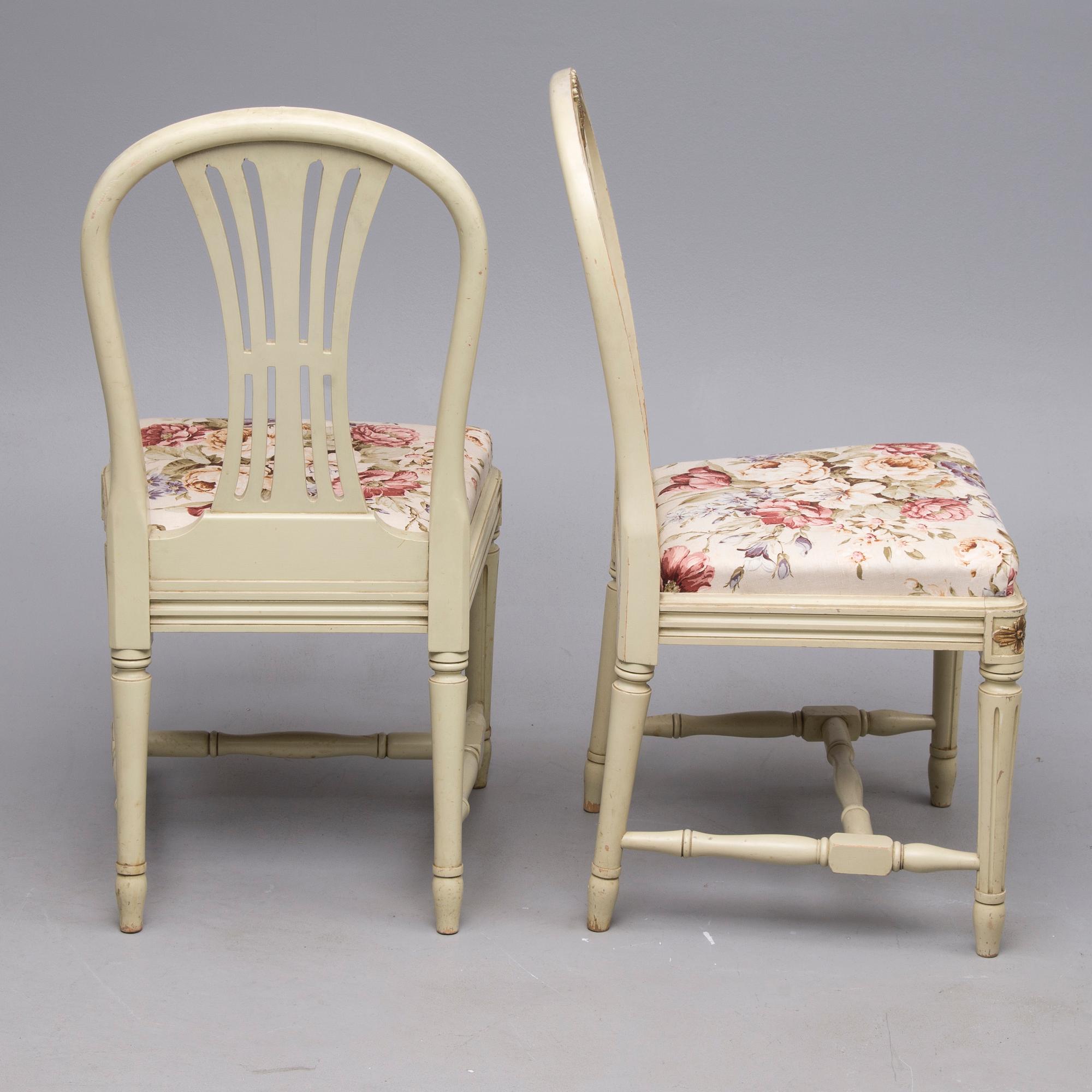 STOLAR, 4 st, gustaviansk stil, 1900-talets mitt/andra hälft.