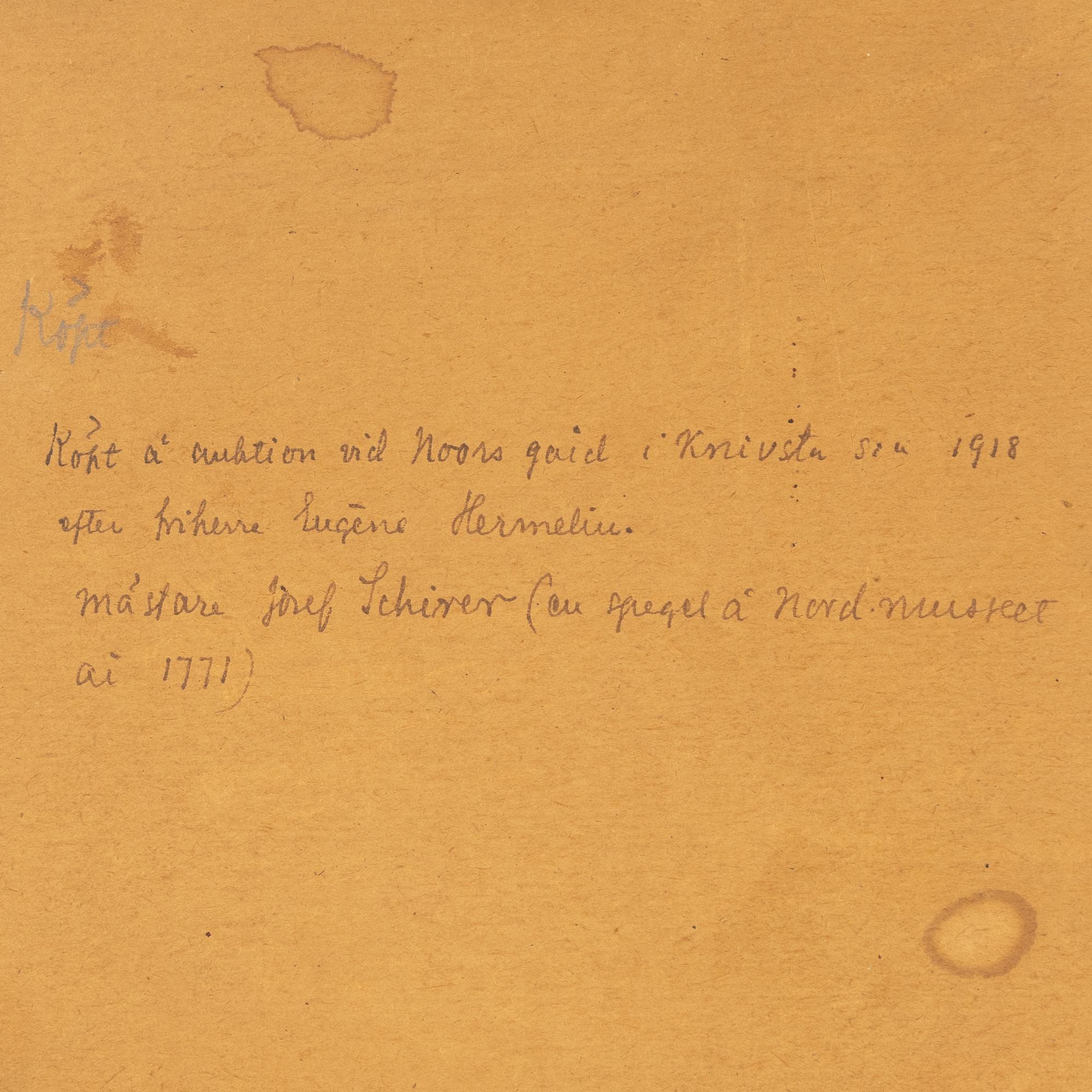 A giltwood rococo mirror by J. Schürer (master in Stockholm 1769).