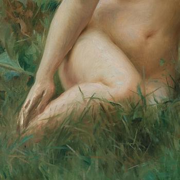 Julius Le Blanc Stewart, Poppy field with reclining nude.