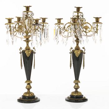 Kandelabrar, ett par, 1800- talets slut.