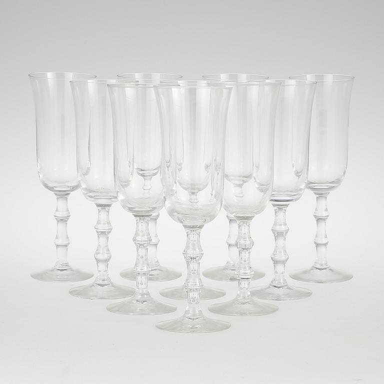 CHAMPAGNESTRUTAR, 10 st, "Salut", Simon Gate, Orrefors, 1900-talets andra hälft.