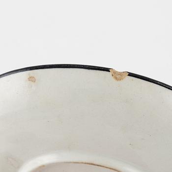 Eugen Trost, eleven coffee cups with three saucers, 'Zebra', Upsala-Ekeby Gefle.