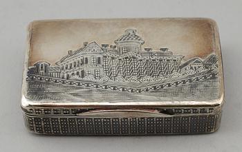DOSA, silver, nielloarbete, Ryssland 1878. Vikt ca 106 gram.
