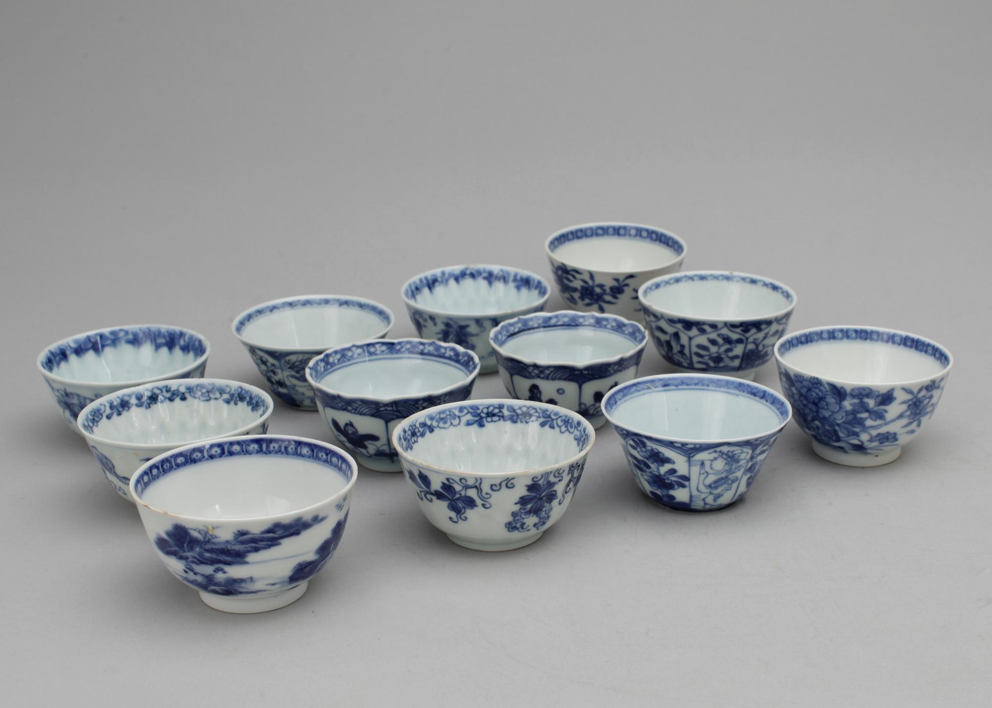 FAT samt KOPPAR, 12 st, porslin, Kina 1800 samt 1900-tal.