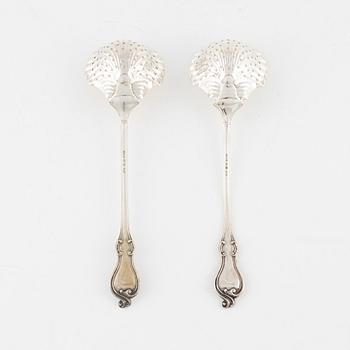 A paif of Swedish Silver Sprinkle Spoons, mark of Lars Larsson & Co, Gothenburg 1860.